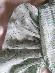 Women&#39;s Georgette Wrinkle Printed Dress With Belt