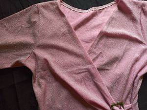 Shimmering Wrap Top