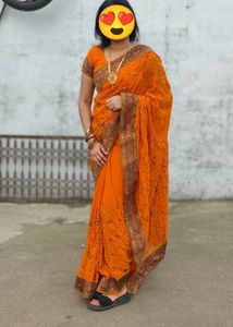 KUNDAN WORK Saree With Blouse