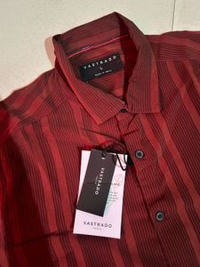 Reserved Burgundy Striped Shirt Size L