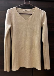 Beige Long Sleeve Sweater Top