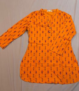 Max Cotton Kurti Orange Color