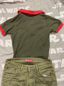 Green &amp; Red Crop Top