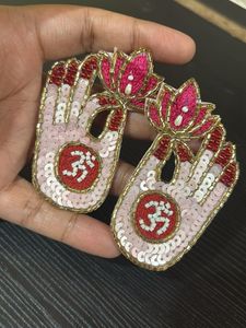 Handmade Om Lotus Earrings