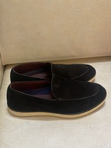 DRISH Black Suede Leather Loafers