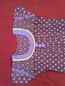 Purple A Line Cotton Kurta