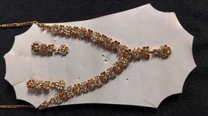 Rhinestone Necklace and Earring Set