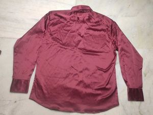 Burgundy Satin Shirt