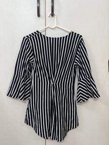 Striped Flared Sleeve Blouse