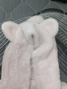 Bunny Hoodie – White Fur with Handy Po
