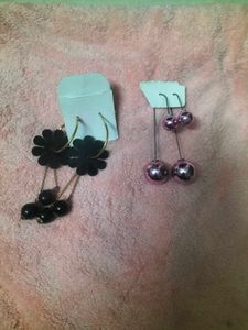 Purple Ball Drop Earrings