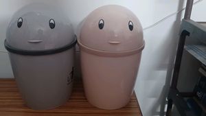 Cute Face Trash Cans - Set of 2