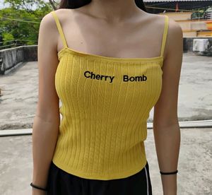 Cherry Bomb🌸🍒. Yellow Tank Top