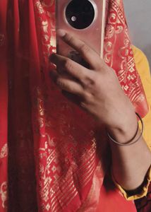 Red Baroque Print Saree
