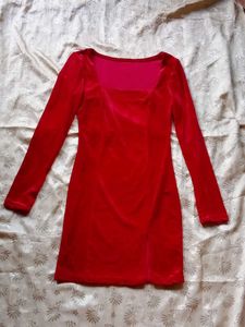Red Velvet Bodycon Dress