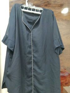 Navy Blue Top with Silver Trim