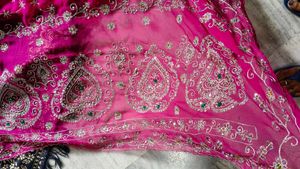 handwork saree with unstitched Blouse
