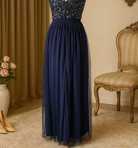 Elegant Navy Blue Maxi Dress