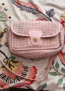 Berrylush Pink Tweed Sling Bag