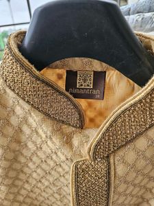 Elegant Gold Patterned Sherwani