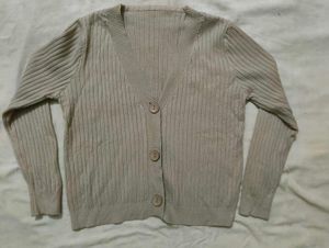 Beige Knit Cardigan