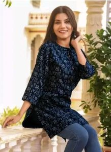 Stylish Blue Printed Kurta