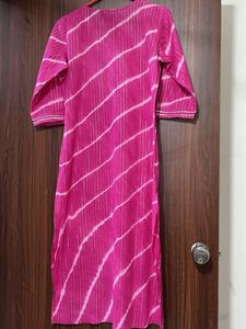 Pink Striped Kurta &amp; Dupatta