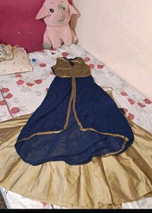 Elegant Ethnic dress with golden  skirt