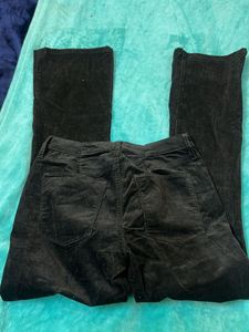 Black Corduroy Flare Jeans