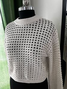 H&amp;M Crochet Knit Top