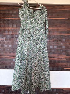Floral Midi Dress with Tie Straps