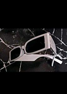 Retro Rectangular White Sunglasses