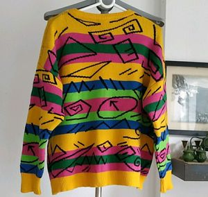 Retro Printed Sweater