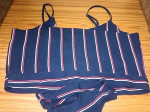 Striped Crop Top with Tie