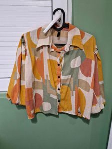 Patterned Button-Down Top