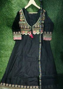 Anarkali CHANDERI Silk Gown