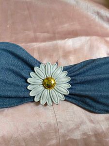 Denim Blue Daisy Bandeau Top