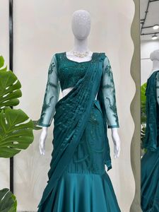 🆕Ready To Wear Lehenga Saree, Unstitched Blouse