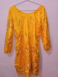 Yellow Embellish Indian Dress Sharara Weding Nikha