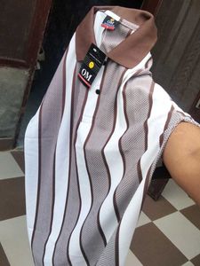 OM Garments Striped Polo Shirt