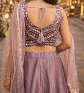 Lavender Sequin Lehenga Choli Set