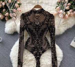 Elegant Black Lace Bodysuit