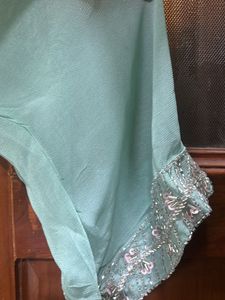 Elegant Mint Green Embroidered Kurti - XL