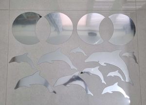 Dolphin & Moon Mirror Wall Decals