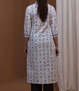 Blue Floral Print Kurta