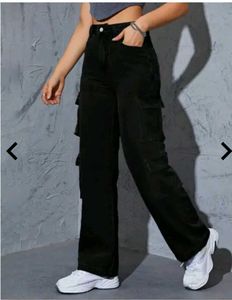Cargo Black Jeans for Women