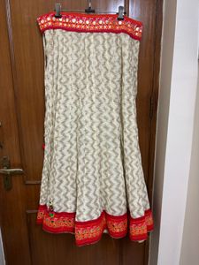 Embroidered Mirror Work Patch Border Ethnic Skirt