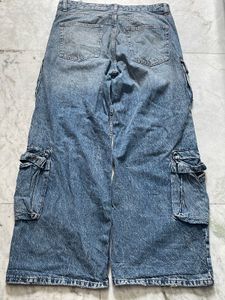 Blue Denim Cargo Pants