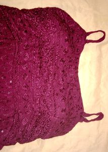 Purple Colour Party Wear Top . Grab Fast Limited S