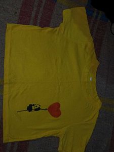 Yellow Panda Heart T-shirt